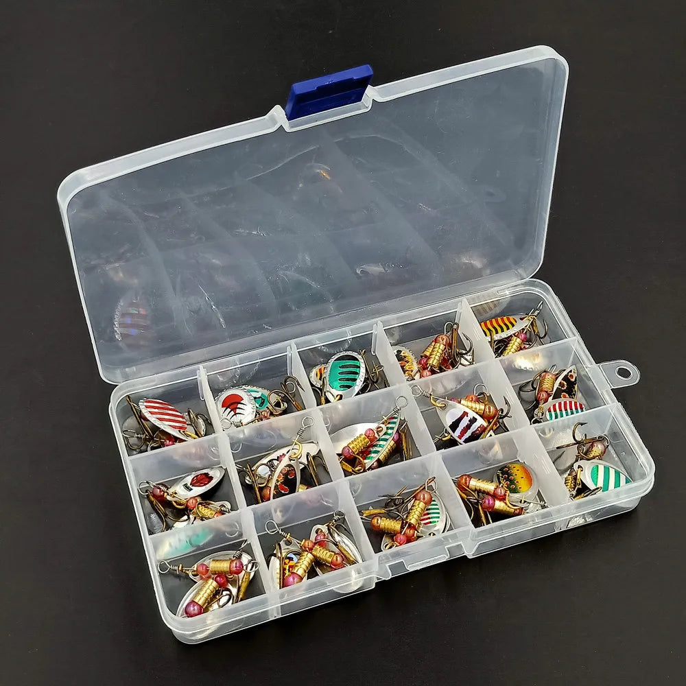 ZWICKE 30pcs Spinner Fishing Lure Kit Metal Sequin Spoon Hard Bait Fishing Wobblers Set Fishing Tackle Isca Atificial Lure Pesca